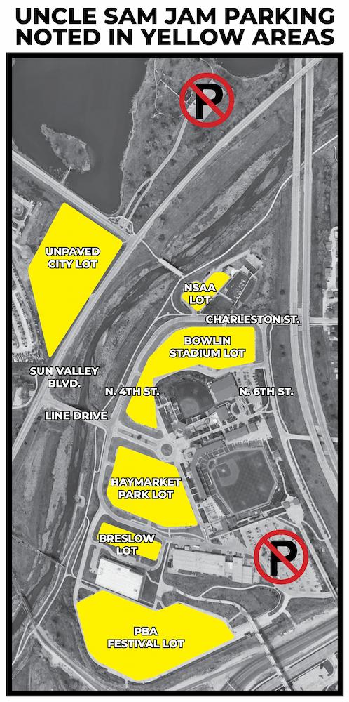 Uncle Sam Jam 2025 Parking Map